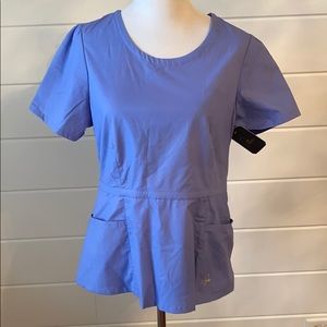 Jaanuu ceil blue scrub top. New with tags
